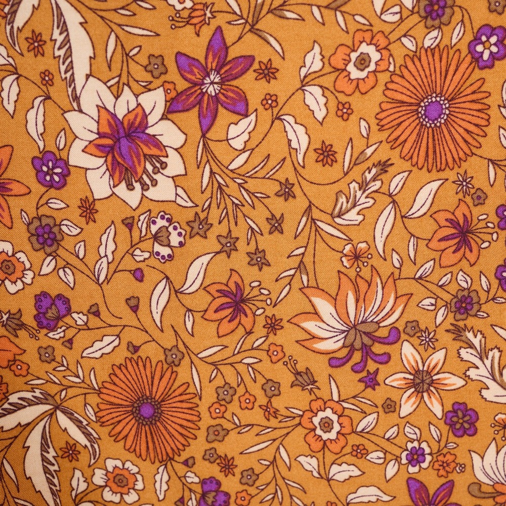 Natural Life Palazzo Pants Large Mustard Yellow Floral Smocked Wide Leg Boho - Picture 6 of 9